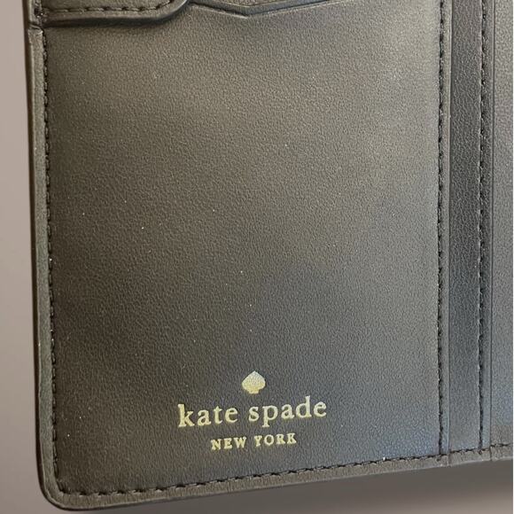 KATE SPADE Saffiano Leather Black Bifold Zip Around Wallet Excellent Condition - Picture 11 of 13
